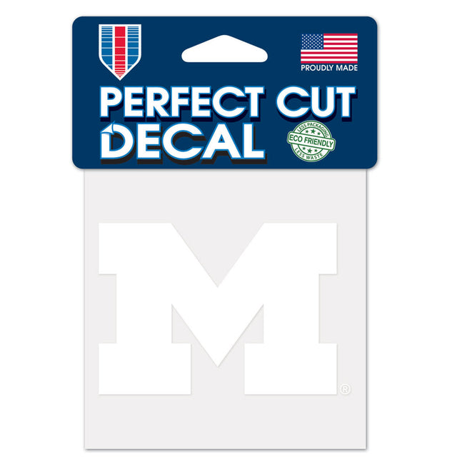 Michigan Wolverines Decal 4x4 Perfect Cut White