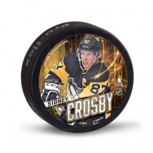 Disco de hockey de los Pittsburgh Penguins, diseño de Sidney Crosby