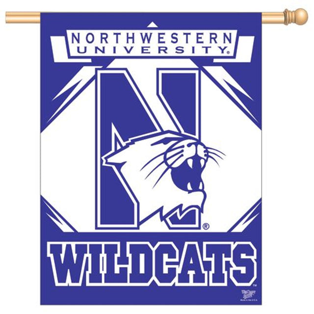 Bandera de los Wildcats del Noroeste de 27 x 37 pulgadas