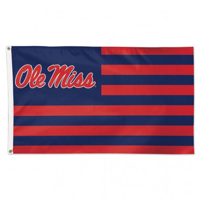 Bandera de los Mississippi Rebels de 3 x 5 pulgadas, estilo de lujo, diseño de estrellas y rayas