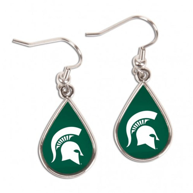 Pendientes estilo lágrima de los Spartans de Michigan State