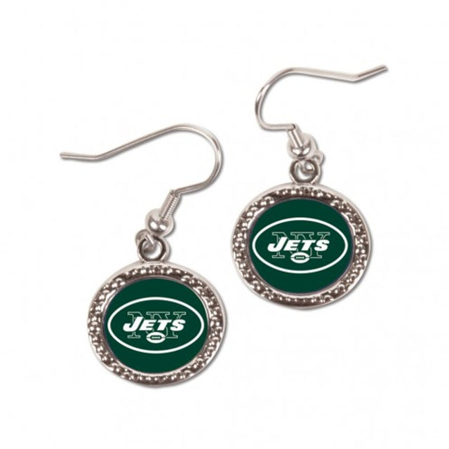 Pendientes de los New York Jets de estilo redondo