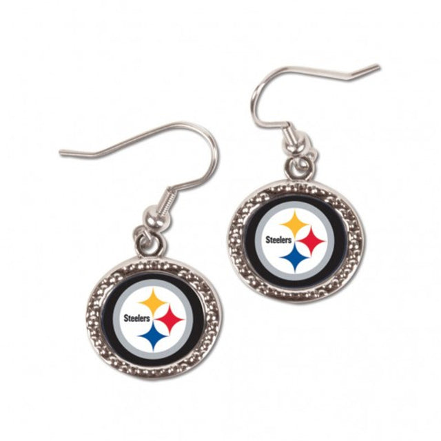 Pendientes de los Pittsburgh Steelers de estilo redondo