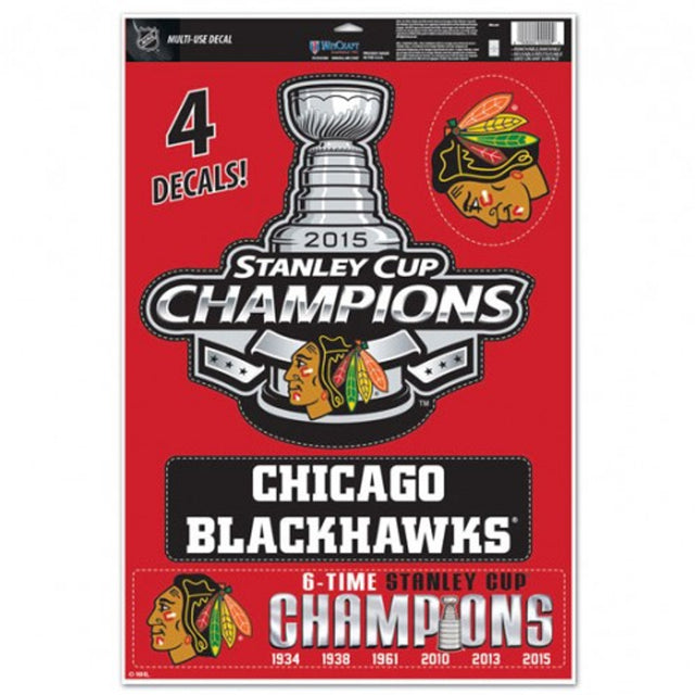 Calcomanía de Chicago Blackhawks 11x17 Ultra - Campeones 2015