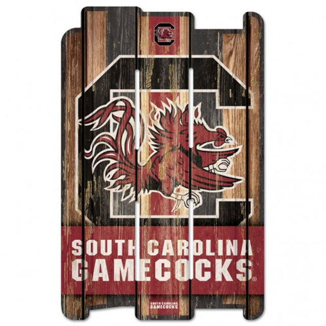 Letrero de madera estilo valla de 11 x 17 de los Gamecocks de Carolina del Sur