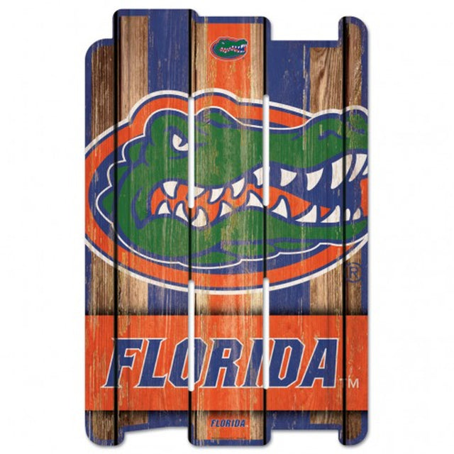 Letrero de los Florida Gators de 11 x 17 cm estilo valla de madera