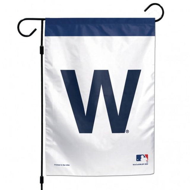 Bandera de los Chicago Cubs de 12 x 18 pulgadas, estilo jardín, diseño W