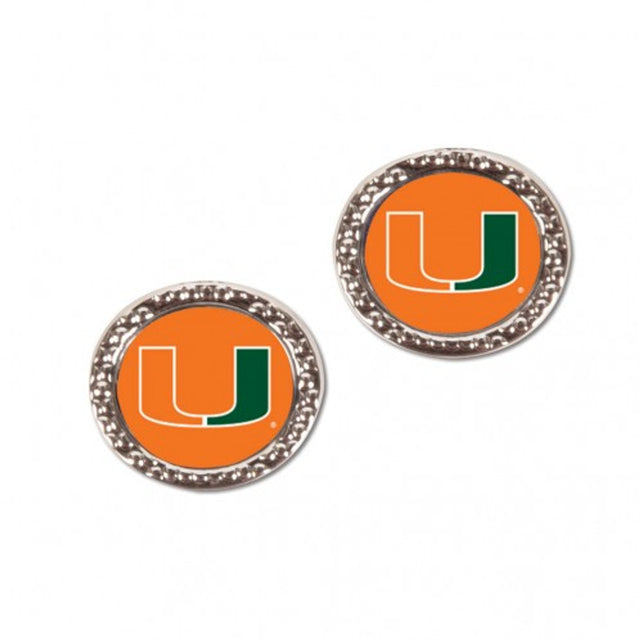 Miami Hurricanes Earrings Post Style