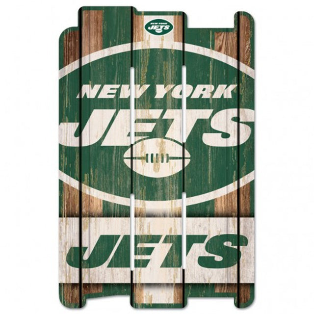 Letrero de los New York Jets de 11 x 17 cm estilo valla de madera