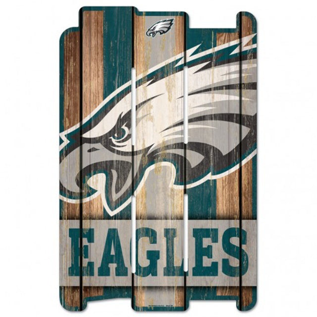 Letrero de los Philadelphia Eagles de 11 x 17 cm estilo valla de madera