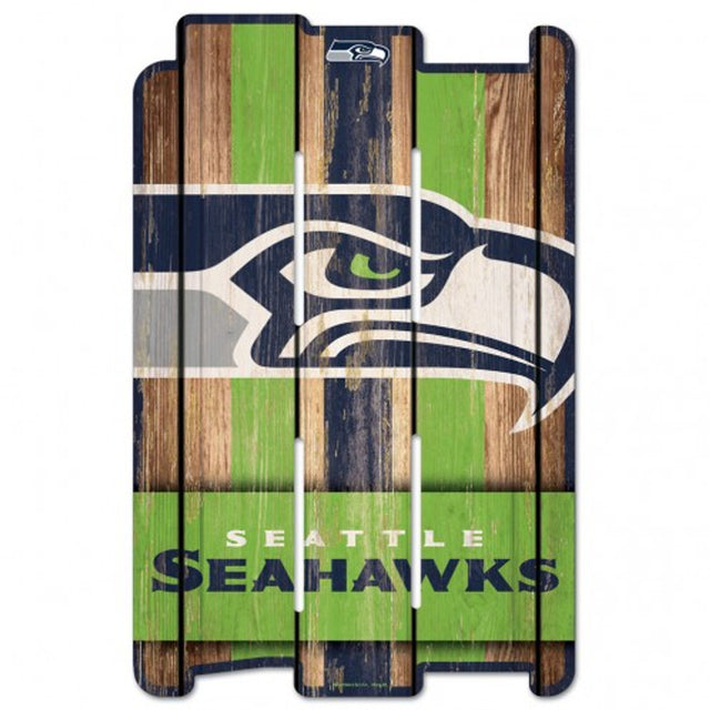 Letrero de los Seattle Seahawks de 11 x 17 cm estilo valla de madera