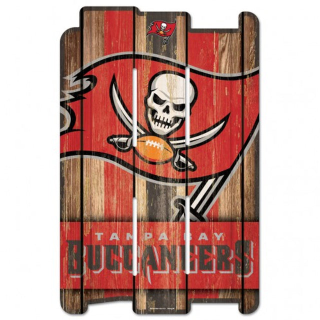 Letrero de madera estilo valla de los Tampa Bay Buccaneers de 11 x 17 pulgadas