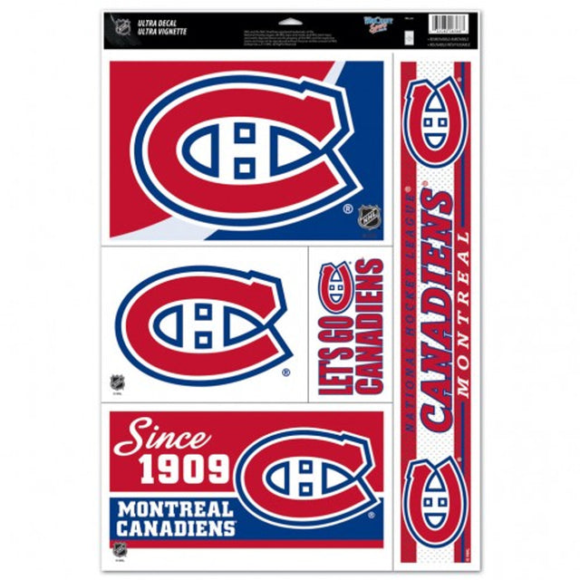 Calcomanía de los Montreal Canadiens, 11 x 17, multiusos, 5 calcomanías