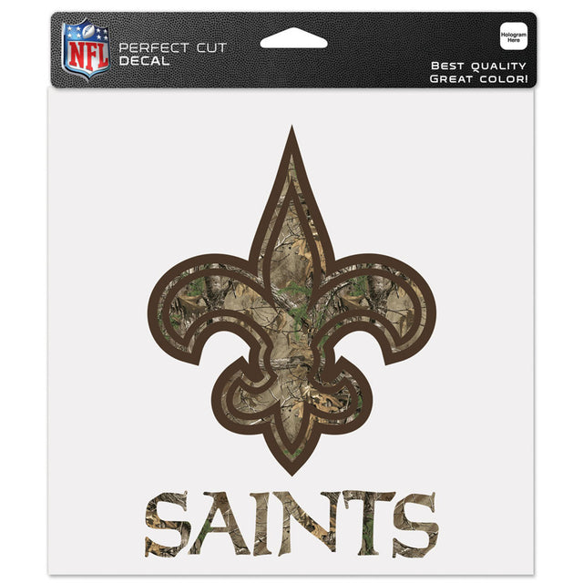 Calcomanía de los New Orleans Saints de 8 x 8 pulgadas con corte perfecto de camuflaje