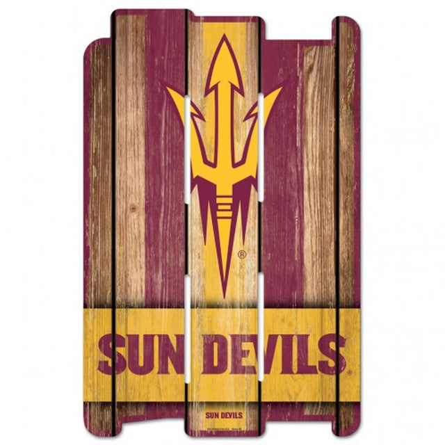 Arizona State Sun Devils Sign 11x17 Wood Fence Style