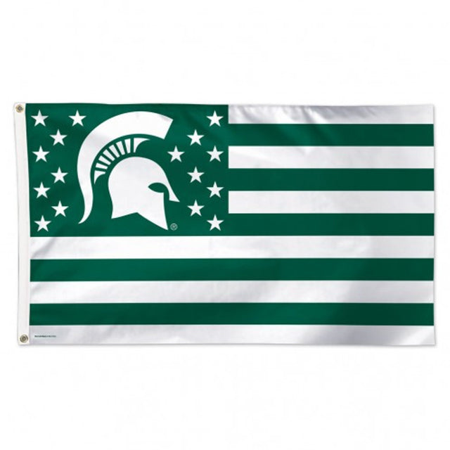 Bandera de los Spartans del estado de Michigan, diseño de estrellas y rayas, estilo de lujo, 3 x 5