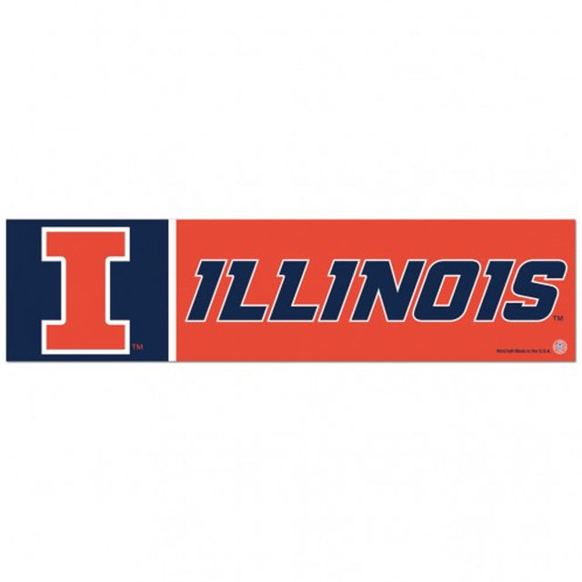 Calcomanía de Illinois Fighting Illini, estilo tira para parachoques de 3 x 12