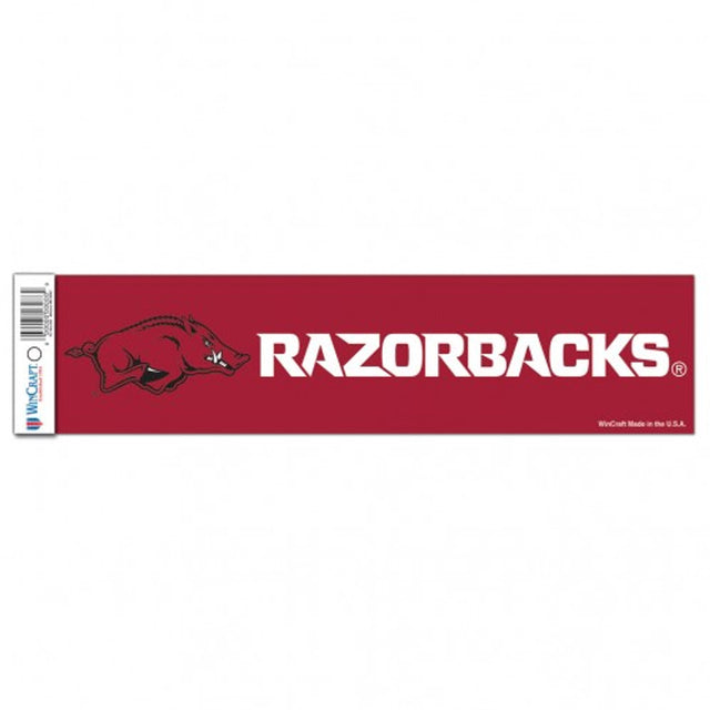 Arkansas Razorbacks Decal 3x12 Bumper Strip Style