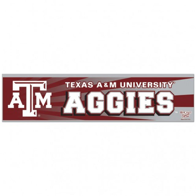 Calcomanía de Texas A&amp;M Aggies, estilo tira para parachoques de 3 x 12 pulgadas