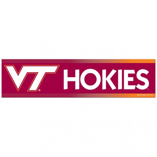 Virginia Tech Hokies Decal 3x12 Bumper Strip Style