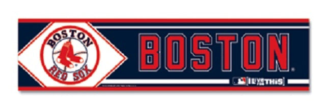 Boston Red Sox Decal 3x12 Bumper Strip Style Alternate Design CO