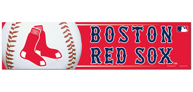 Boston Red Sox Bumper Sticker - Red Background