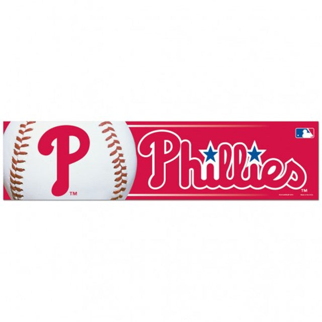 Calcomanía de los Philadelphia Phillies, estilo tira para parachoques de 3 x 12 pulgadas