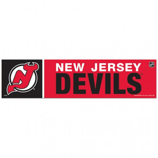 Calcomanía de New Jersey Devils, estilo tira para parachoques de 3 x 12 pulgadas