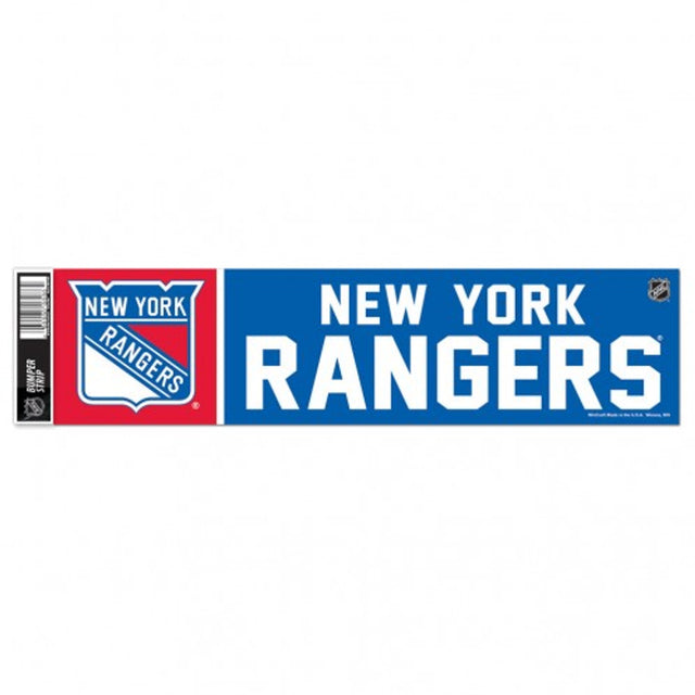 Calcomanía de los New York Rangers, estilo tira para parachoques de 3 x 12 pulgadas