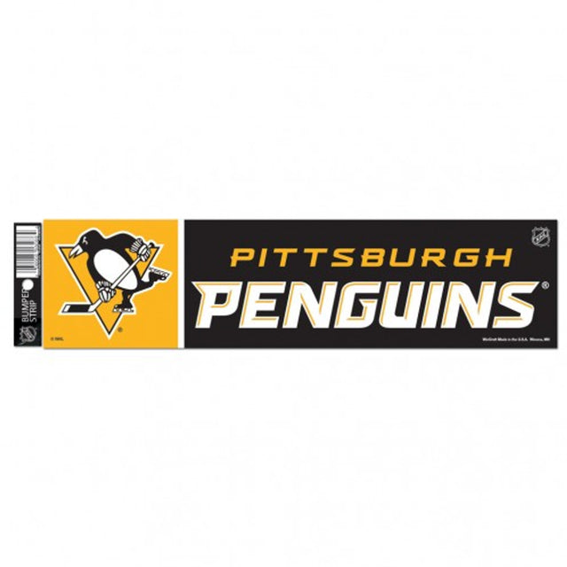 Calcomanía de los Pittsburgh Penguins, estilo tira para parachoques de 3 x 12 pulgadas