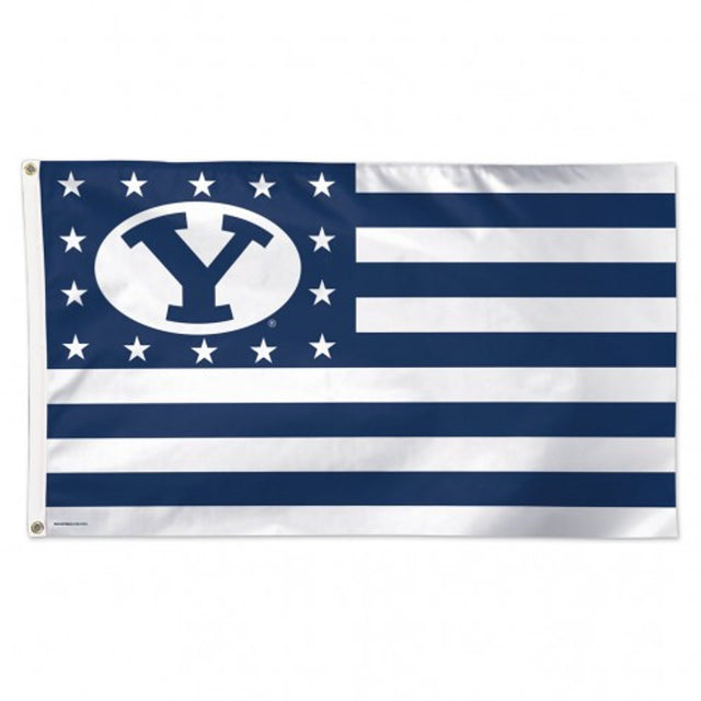 Bandera de los BYU Cougars de 3 x 5 pulgadas, estilo de lujo, diseño de estrellas y rayas