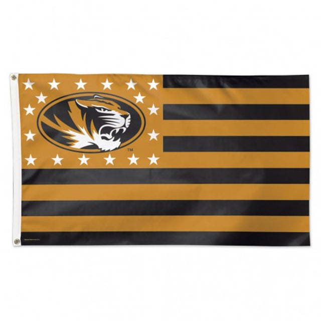 Bandera de los Missouri Tigers de 3 x 5 pulgadas, estilo de lujo, diseño de estrellas y rayas