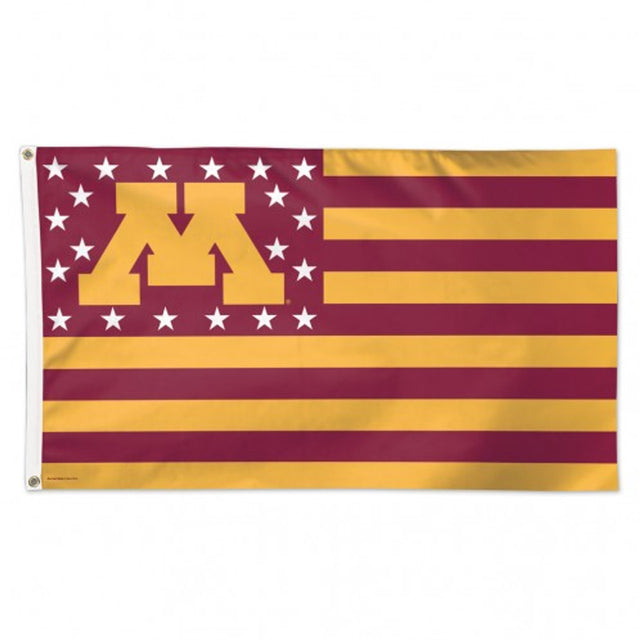 Bandera de los Minnesota Golden Gophers de 3 x 5 pulgadas, estilo de lujo, diseño de estrellas y rayas