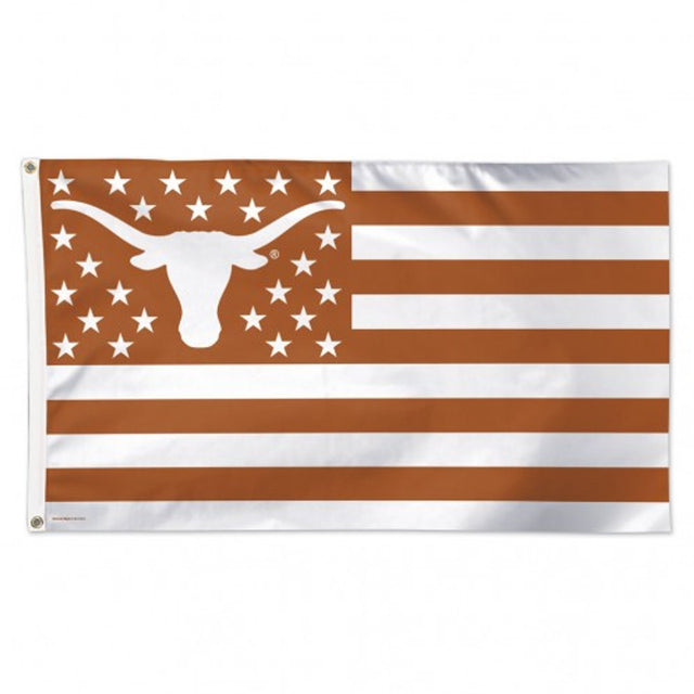 Bandera de los Texas Longhorns de 3 x 5 pulgadas, estilo de lujo, diseño de estrellas y rayas