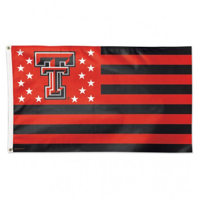 Bandera de los Texas Tech Red Raiders de 3 x 5, estilo de lujo, diseño de estrellas y rayas