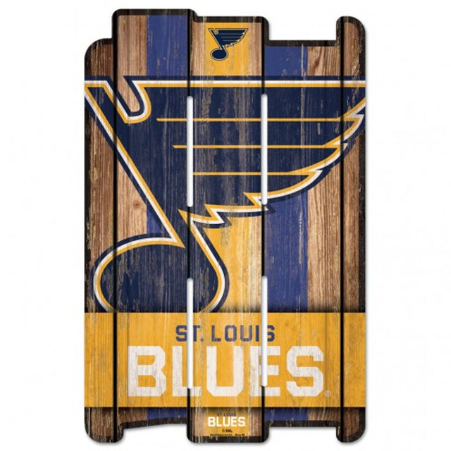 Letrero de madera estilo valla de St. Louis Blues de 11 x 17 pulgadas