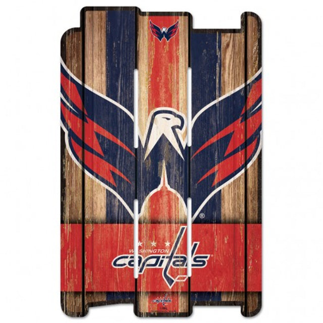 Letrero de Washington Capitals de 11 x 17 cm estilo valla de madera