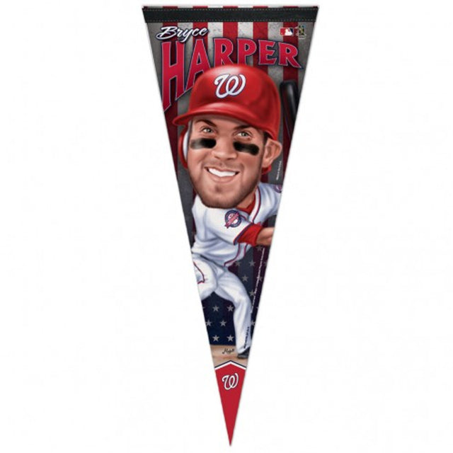 Banderín de los Washington Nationals de 12 x 30 pulgadas, estilo premium, diseño de Bryce Harper