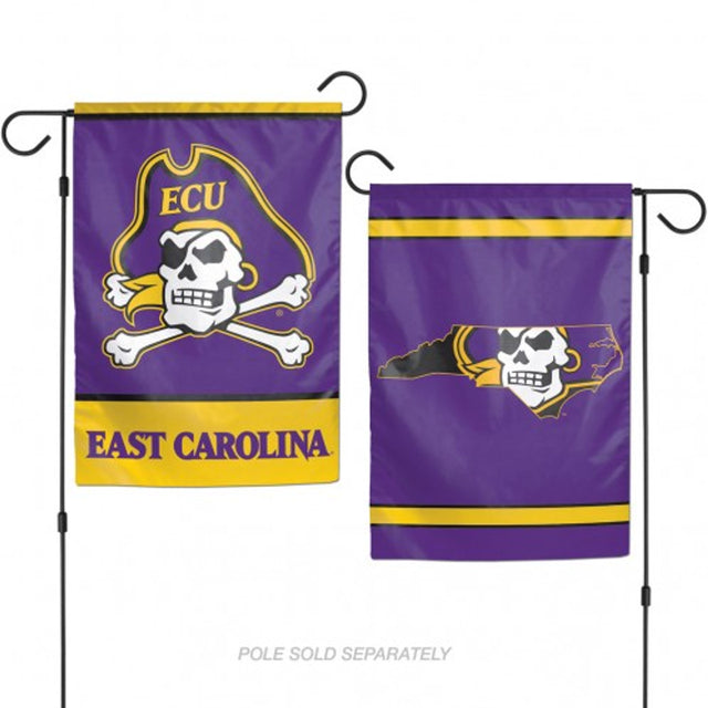 Bandera de los Piratas de East Carolina de 12 x 18 pulgadas, estilo jardín, de 2 lados