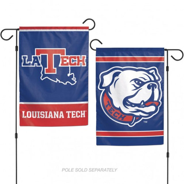 Bandera de Louisiana Tech Bulldogs de 12 x 18 pulgadas, estilo jardín, de 2 lados