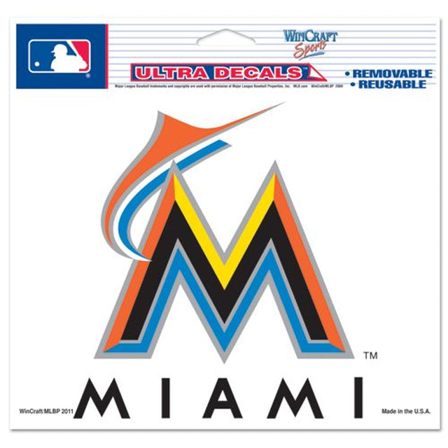 Calcomanía de los Miami Marlins, 5 x 6 pulgadas, color ultra