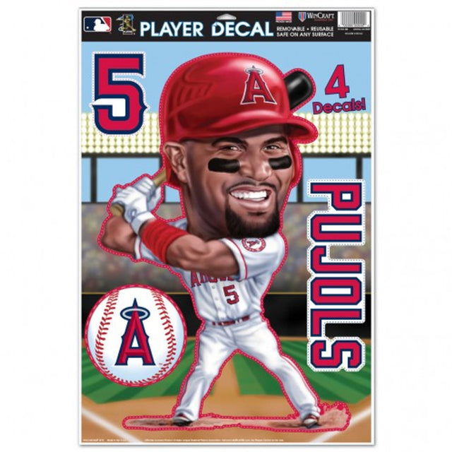 Calcomanía de los Ángeles Angels de 11 x 17, multiusos, Albert Pujols Caricature Design CO