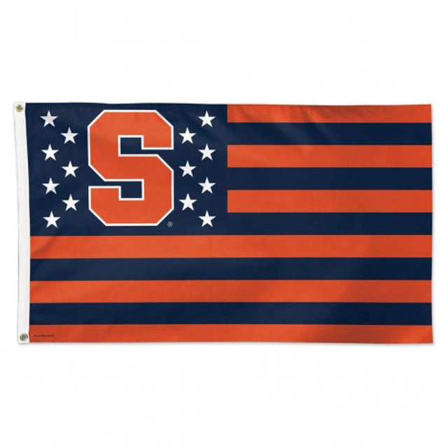 Bandera naranja de Syracuse de 3 x 5 pulgadas, estilo de lujo, diseño de estrellas y rayas