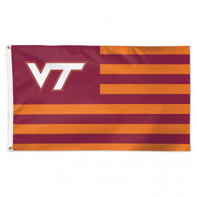 Bandera de los Virginia Tech Hokies de 3 x 5 pulgadas, estilo de lujo, diseño de estrellas y rayas