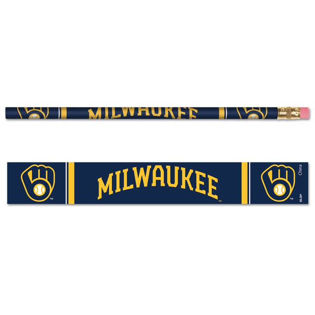 Paquete de 6 lápices de los Milwaukee Brewers