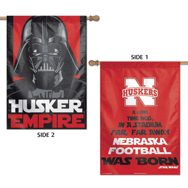 Banner de los Nebraska Cornhuskers de 28 x 40 pulgadas, vertical, de 2 lados, diseño de Darth Vader de Star Wars