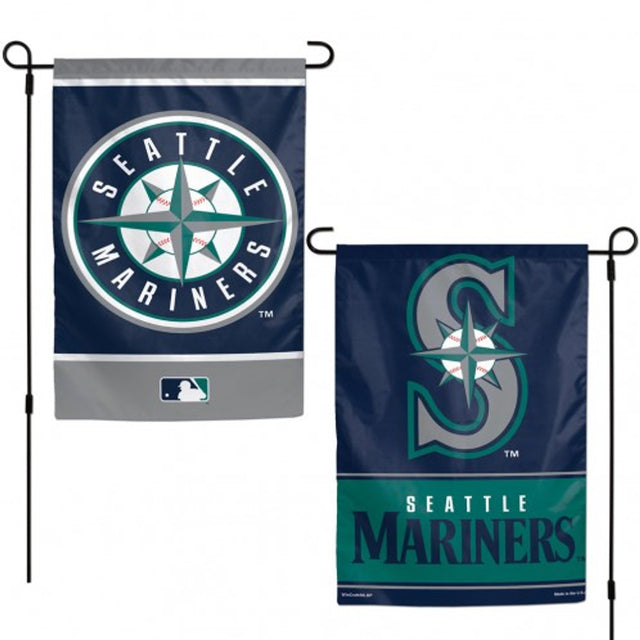 Bandera de los Marineros de Seattle de 12 x 18 pulgadas, estilo jardín, de 2 lados