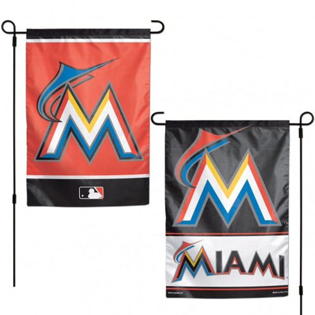 Bandera de los Miami Marlins de 12 x 18 pulgadas, estilo jardín, de 2 lados