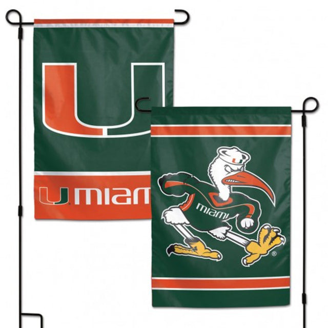 Bandera de jardín de los Miami Hurricanes de 11 x 15 pulgadas