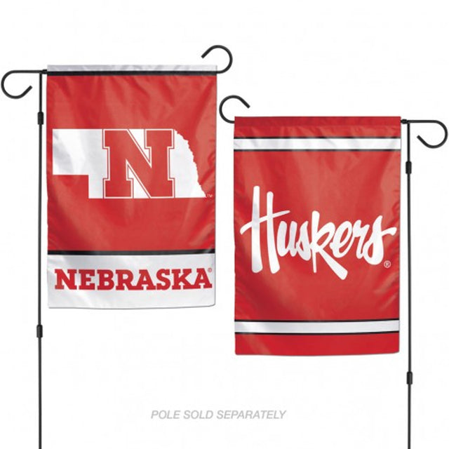 Bandera de los Nebraska Cornhuskers de 12 x 18 pulgadas, estilo jardín, de 2 lados